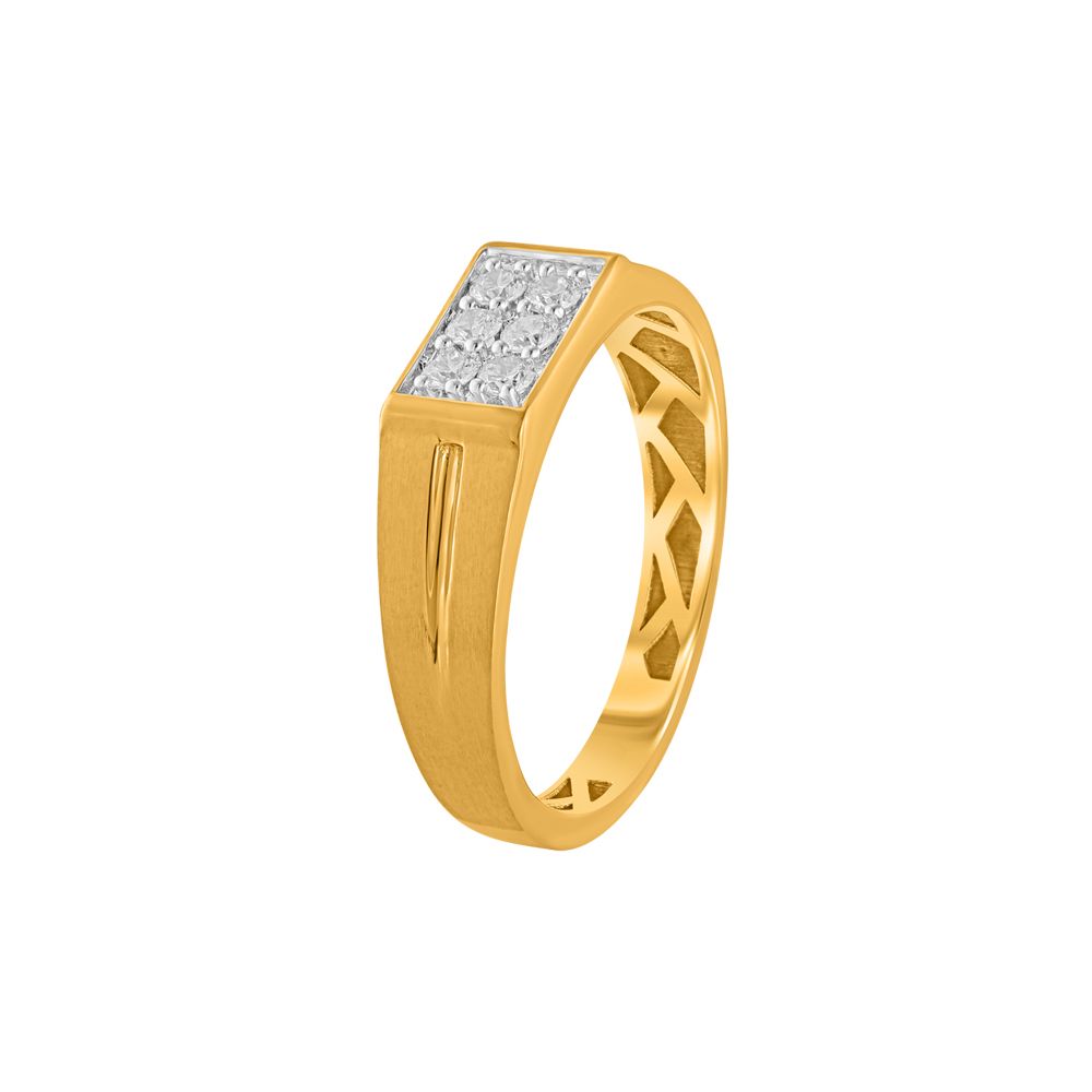 Buy Glossy Yellow Gold Men's Diamond Ring ORG23L19 Online at