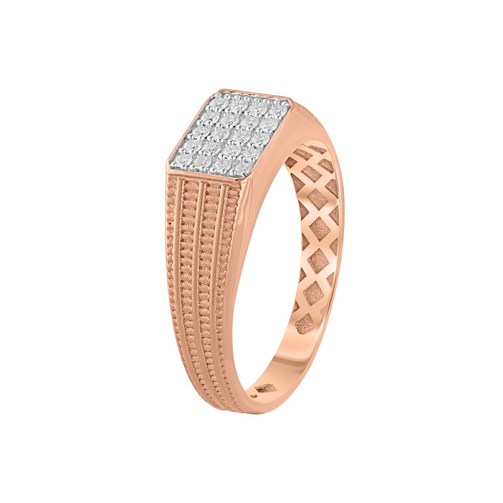 Stunning Rose Gold Mens Finger Ring -Diamond-ORG23L21