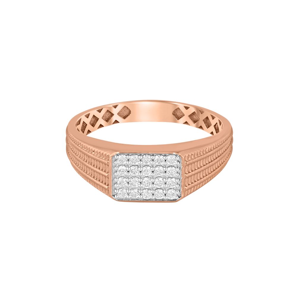 Stunning Rose Gold Mens Finger Ring -Diamond-ORG23L21