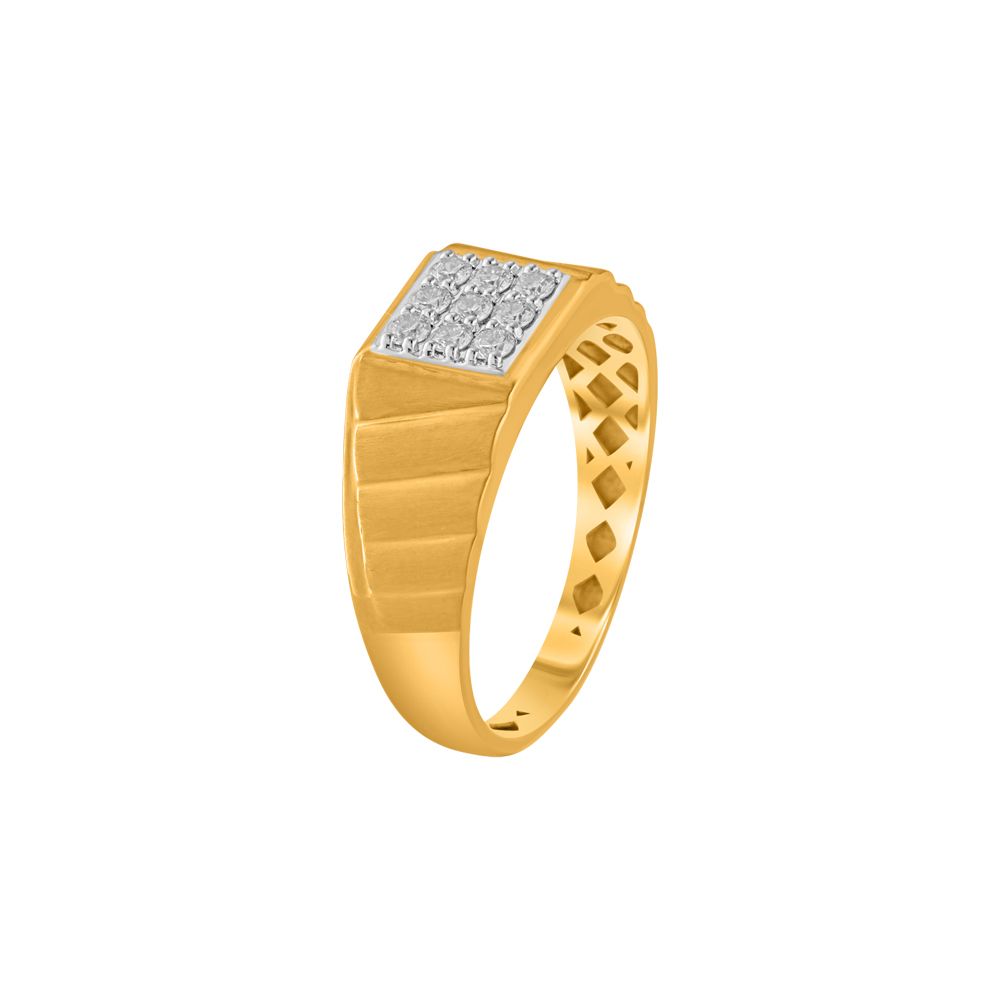 Simple Diamond Studded Mens Finger Ring-Diamond-ORG23L22