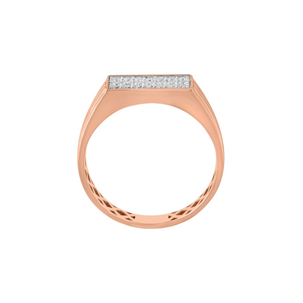 Stately Rose Gold and Diamond Finger Ring For Men-Diamond-ORG23L23