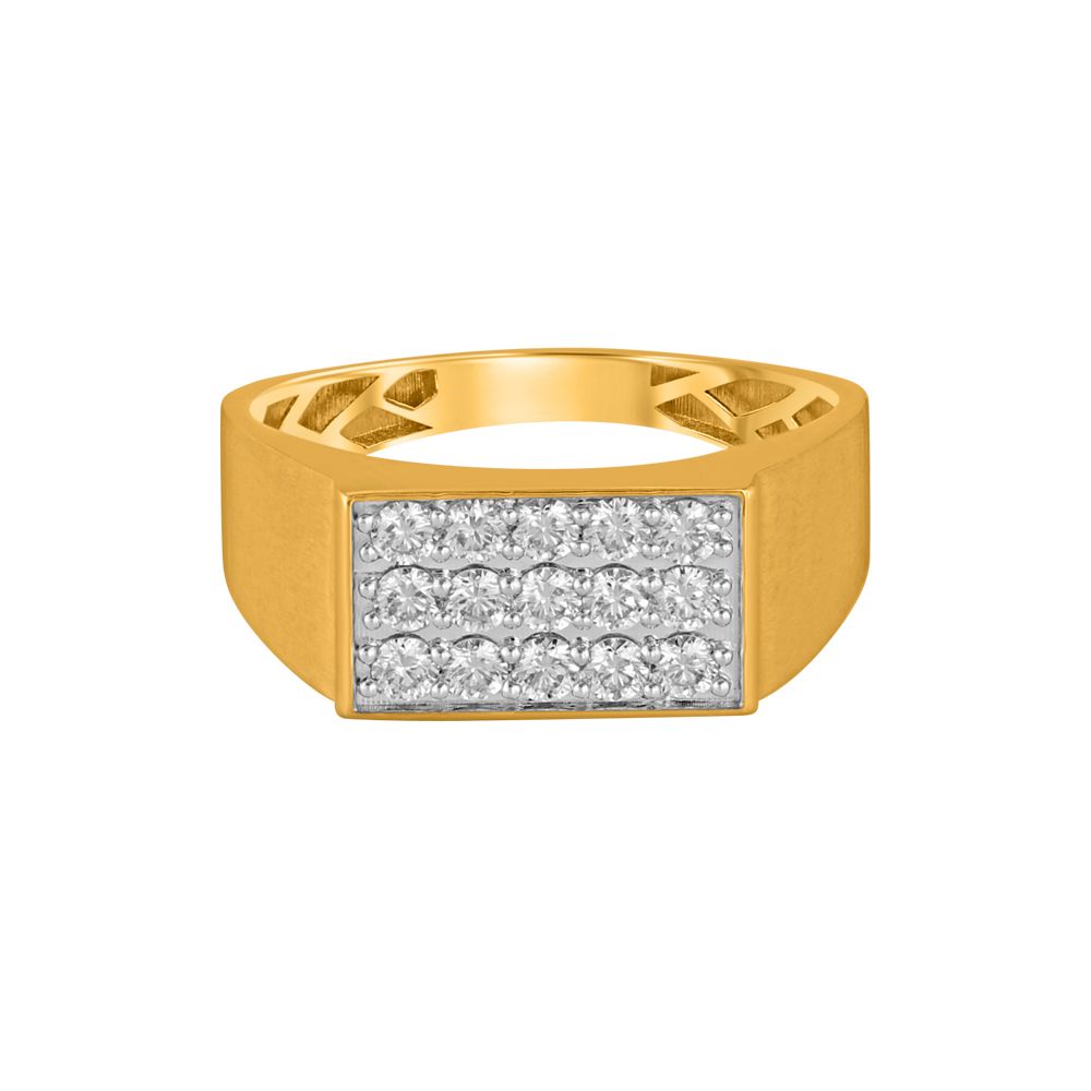 Glamorous Yellow Gold Diamond Mens Ring-Diamond-ORG23L24