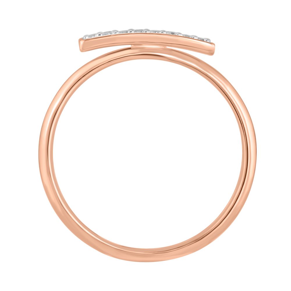 Geometric Design 14Kt Rose Gold Ring-Diamond-ORG23L26