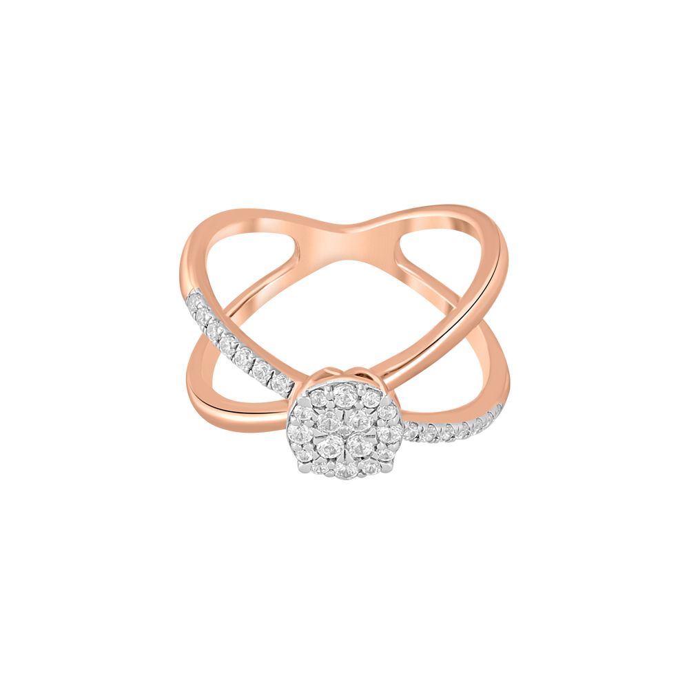 Cluster Design Diamond and 18Kt Rose Gold Ring-Diamond-ORG23L27