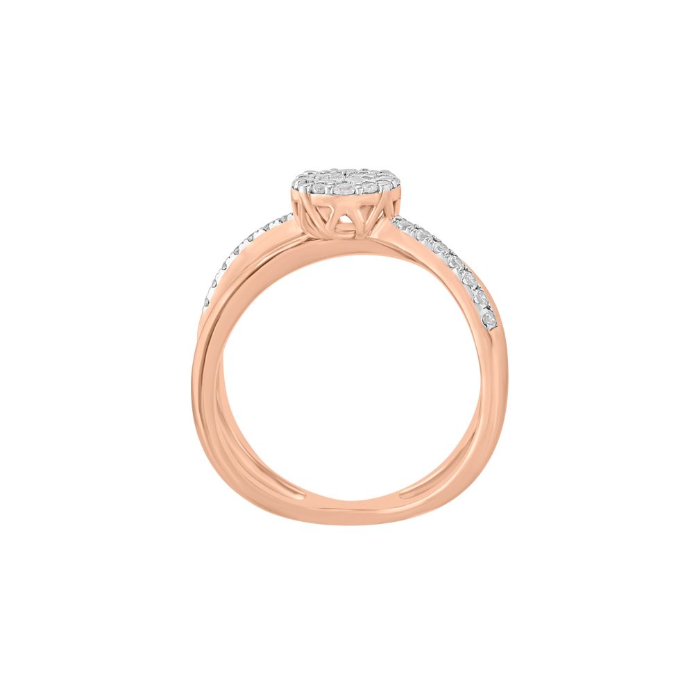 Cluster Design Diamond and 18Kt Rose Gold Ring-Diamond-ORG23L27