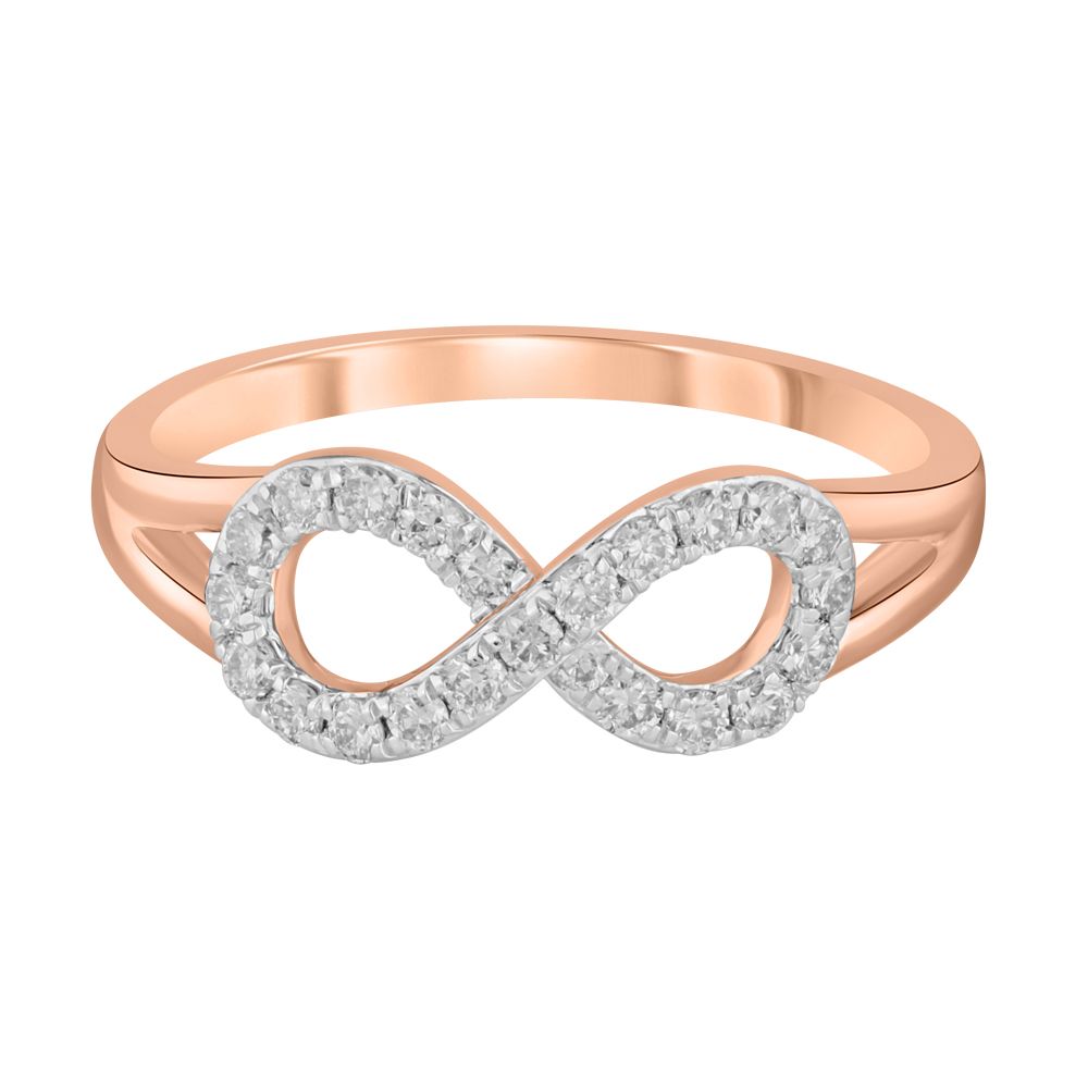 Infinity Design Diamond and Rose Gold Ring-Rings-ORG23L29