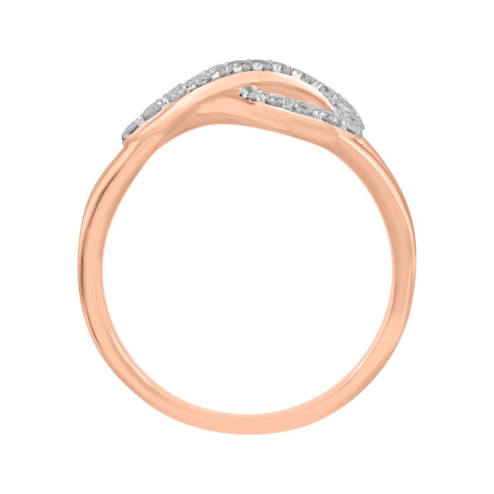 Infinity Design Diamond and Rose Gold Ring-Rings-ORG23L29