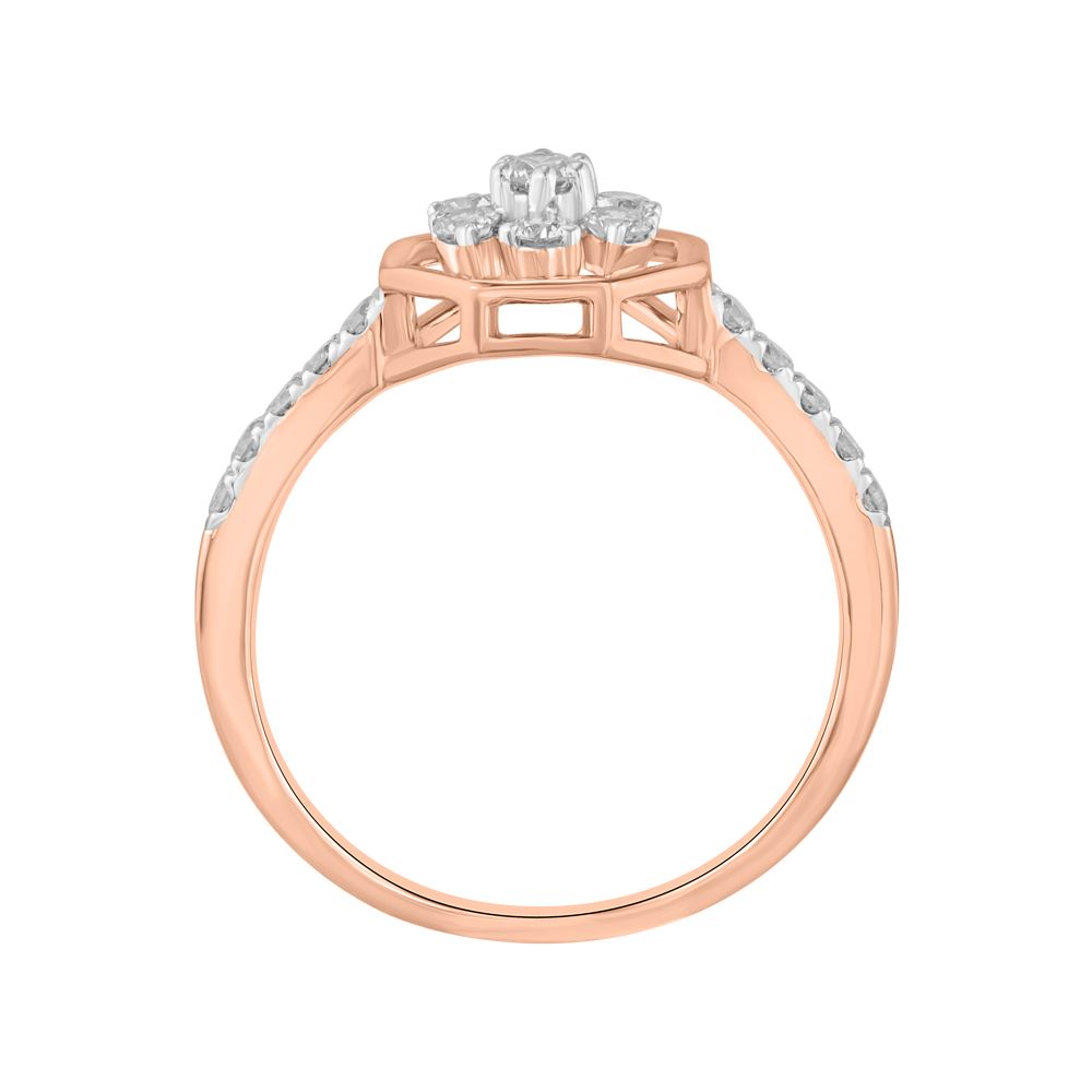 Gleaming Diamond and Rose Gold Finger Ring-Diamond-ORG23L35