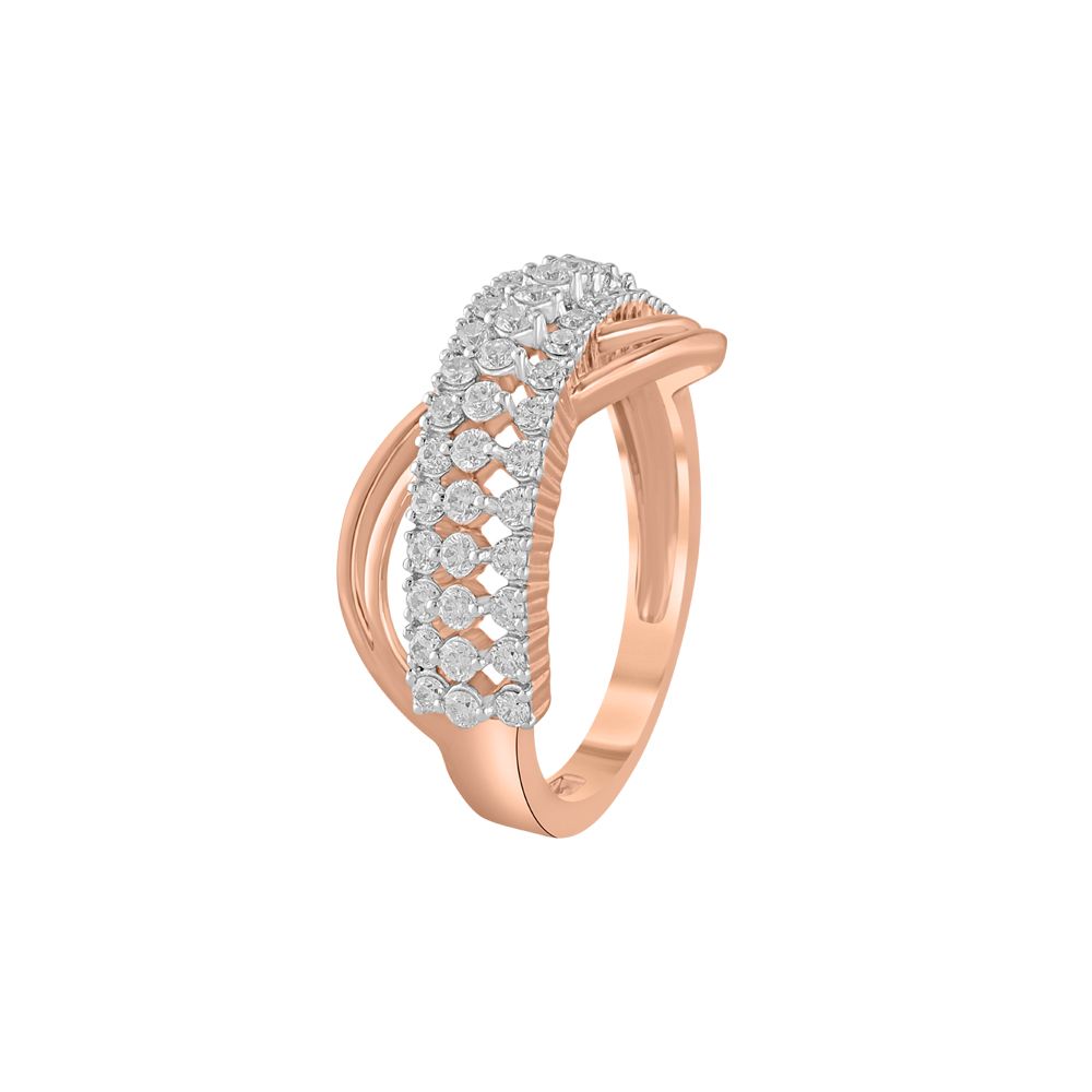 Curved Diamond Finger Ring-Rings-ORG23L41