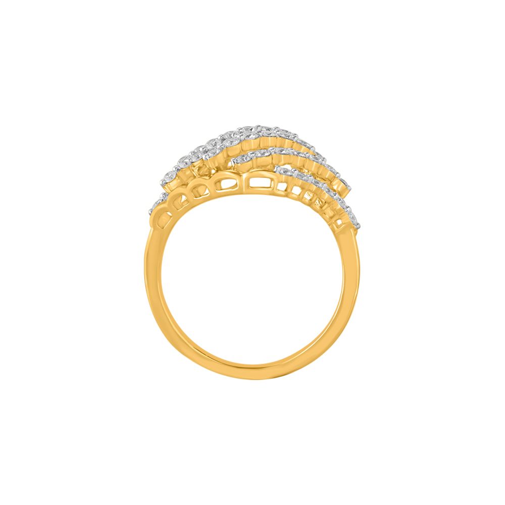 Alluring Diamond and Yellow Gold Finger Ring-Rings-ORG23L42
