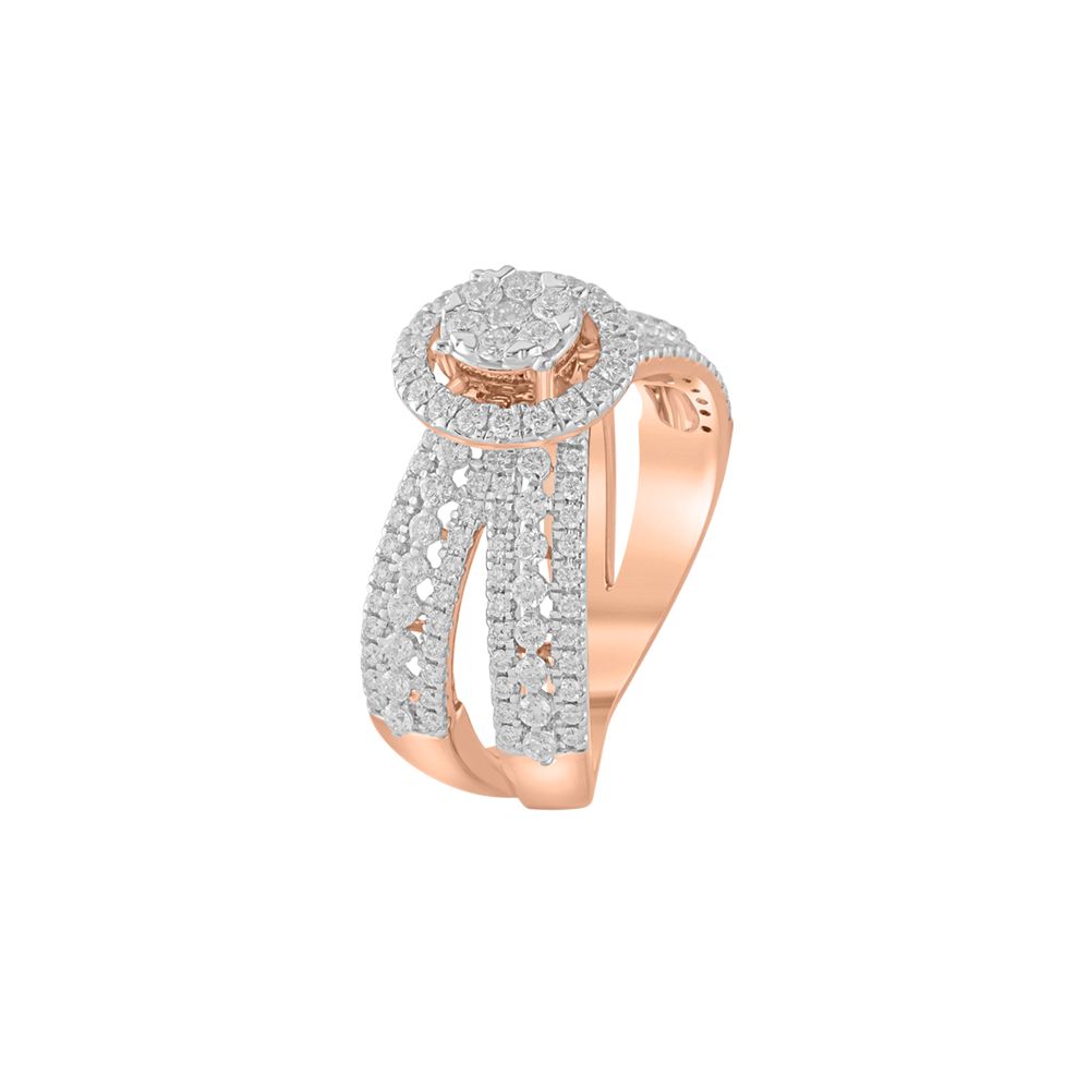 Dazzling Rose Gold Diamond Ring-Rings-ORG23L44