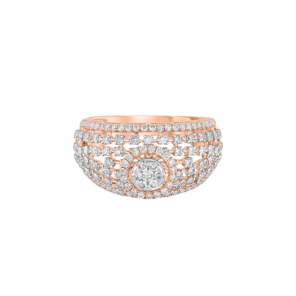 Classy Diamond and Rose Gold Ring-Rings-ORG23L45