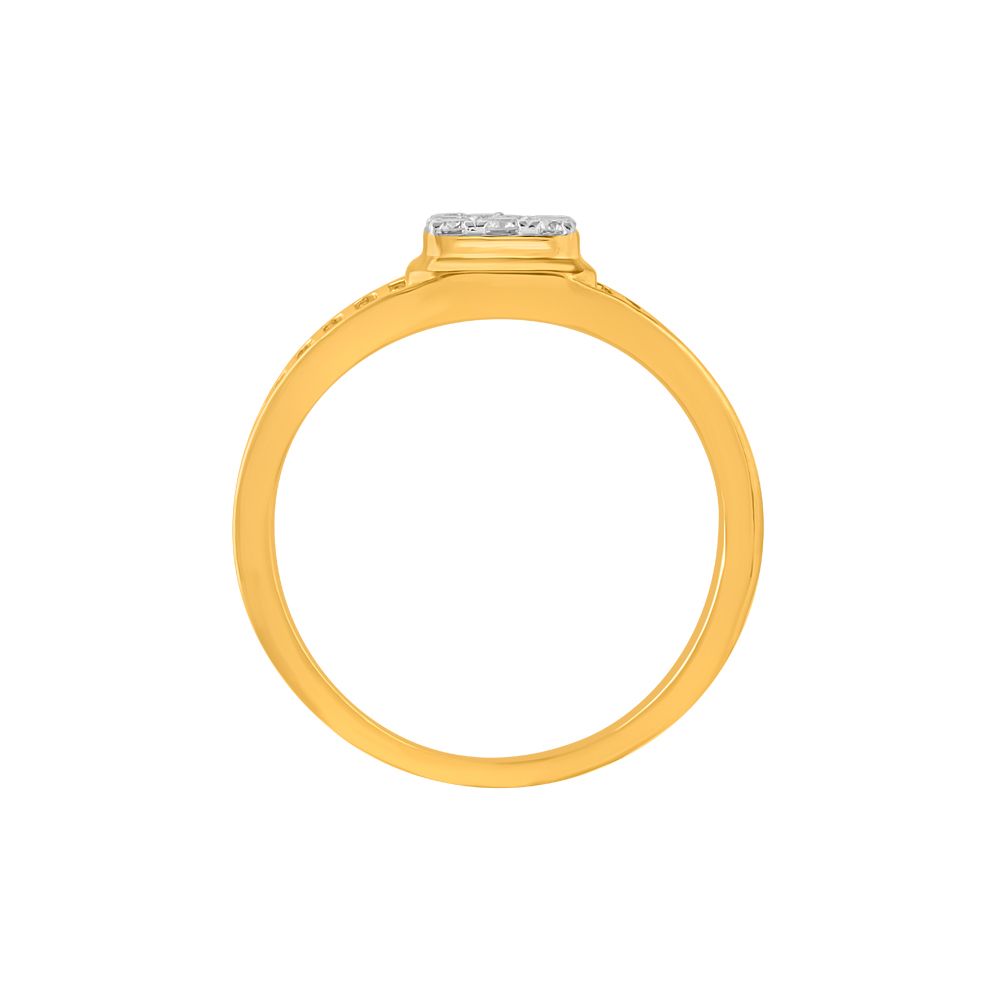 Classic Mens Yellow Gold Finger Ring-Diamond-ORG23L46
