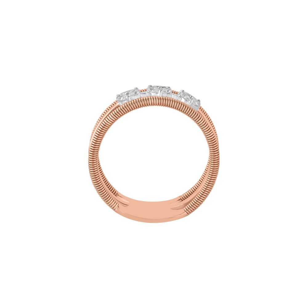 Circled 18Kt Rose Gold and Diamond Finger Band -Rings-ORG23L48