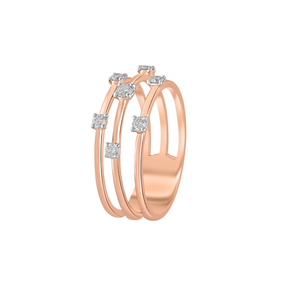 Radiant Rose Gold and Diamond Finger Ring-Rings-ORG23L49