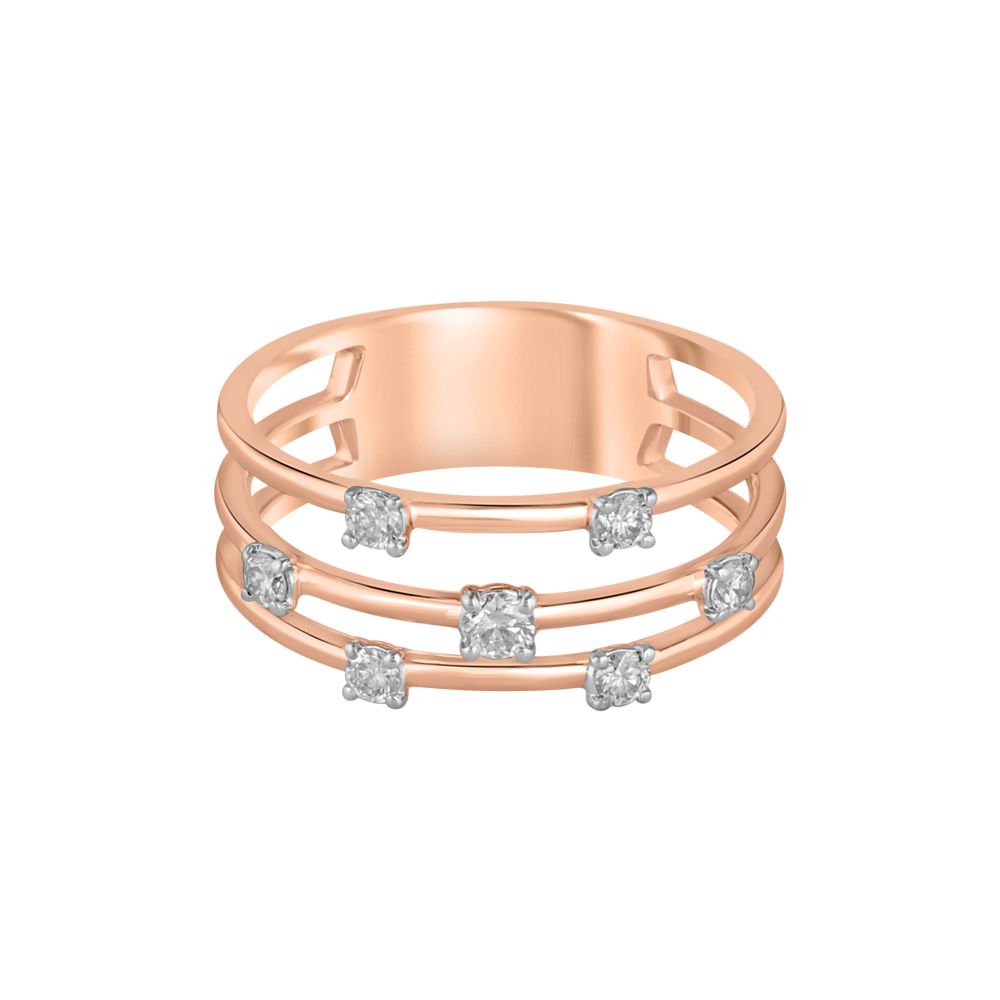 Radiant Rose Gold and Diamond Finger Ring-Rings-ORG23L49