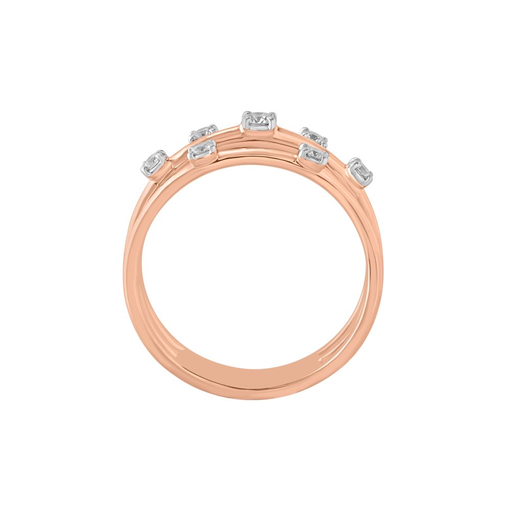 Radiant Rose Gold and Diamond Finger Ring-Rings-ORG23L49