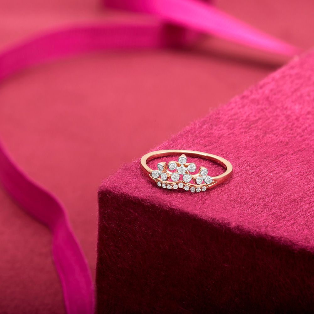 Buy Floral Rose Gold and Diamond Ring ORG23L50 Online at