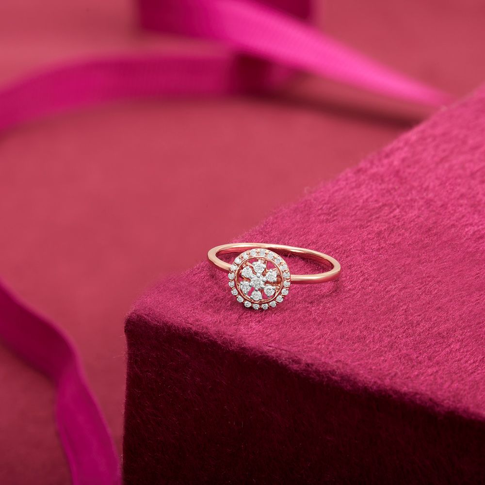 Buy Cluster Design 18Kt Rose Gold Ring ORG23L52 Online at