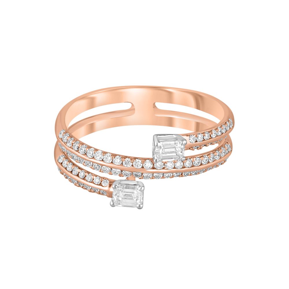 Classy Spiral Design 18Kt Rose Gold Ring-Rings-ORG23L55