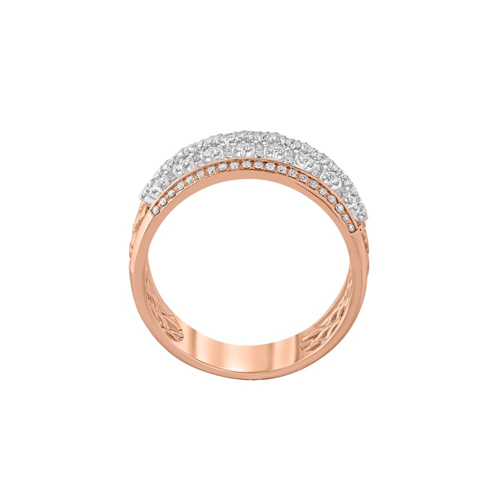 Clustered Diamond and Rose Gold Band-Rings-ORG23L57