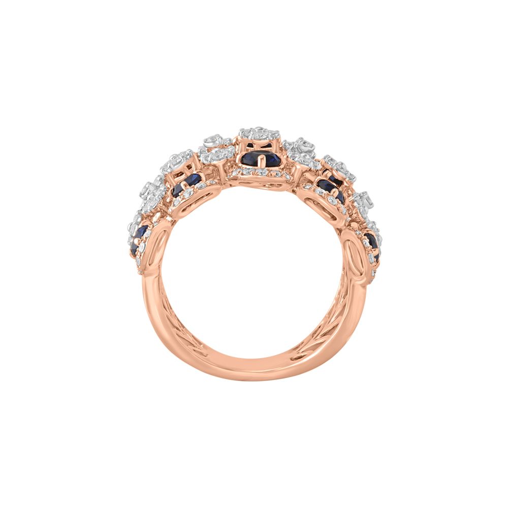 Brilliant 18Kt Rose Gold Cocktail Finger Ring-Rings-ORG23L60