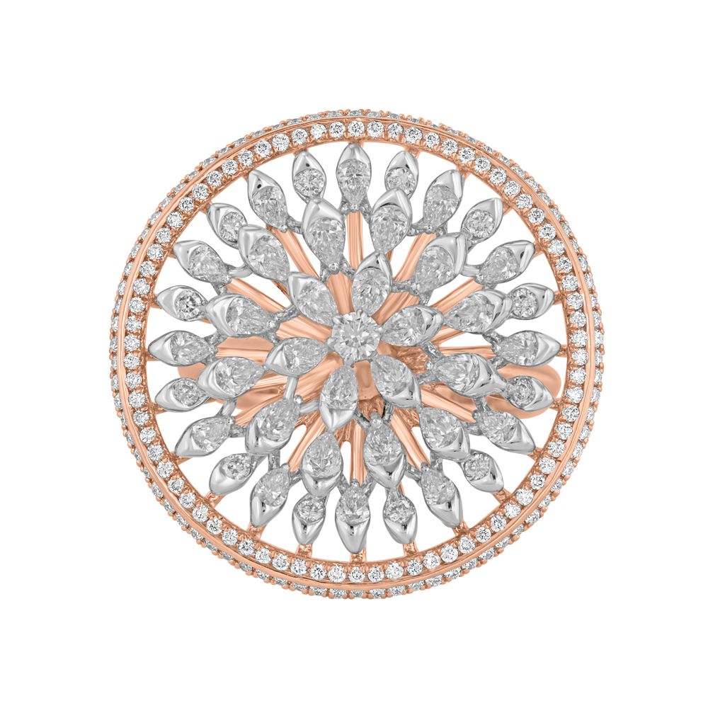 Scintillating Rose Gold Cocktail Ring-Diamond-ORG23L61