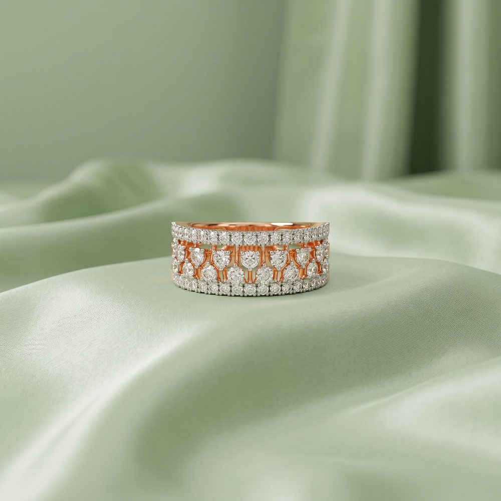 Grand Rose Gold and Diamond Eternity Band-Diamond-ORG23L66