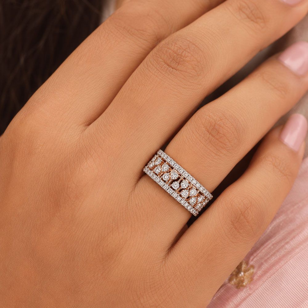 Grand Rose Gold and Diamond Eternity Band-Diamond-ORG23L66
