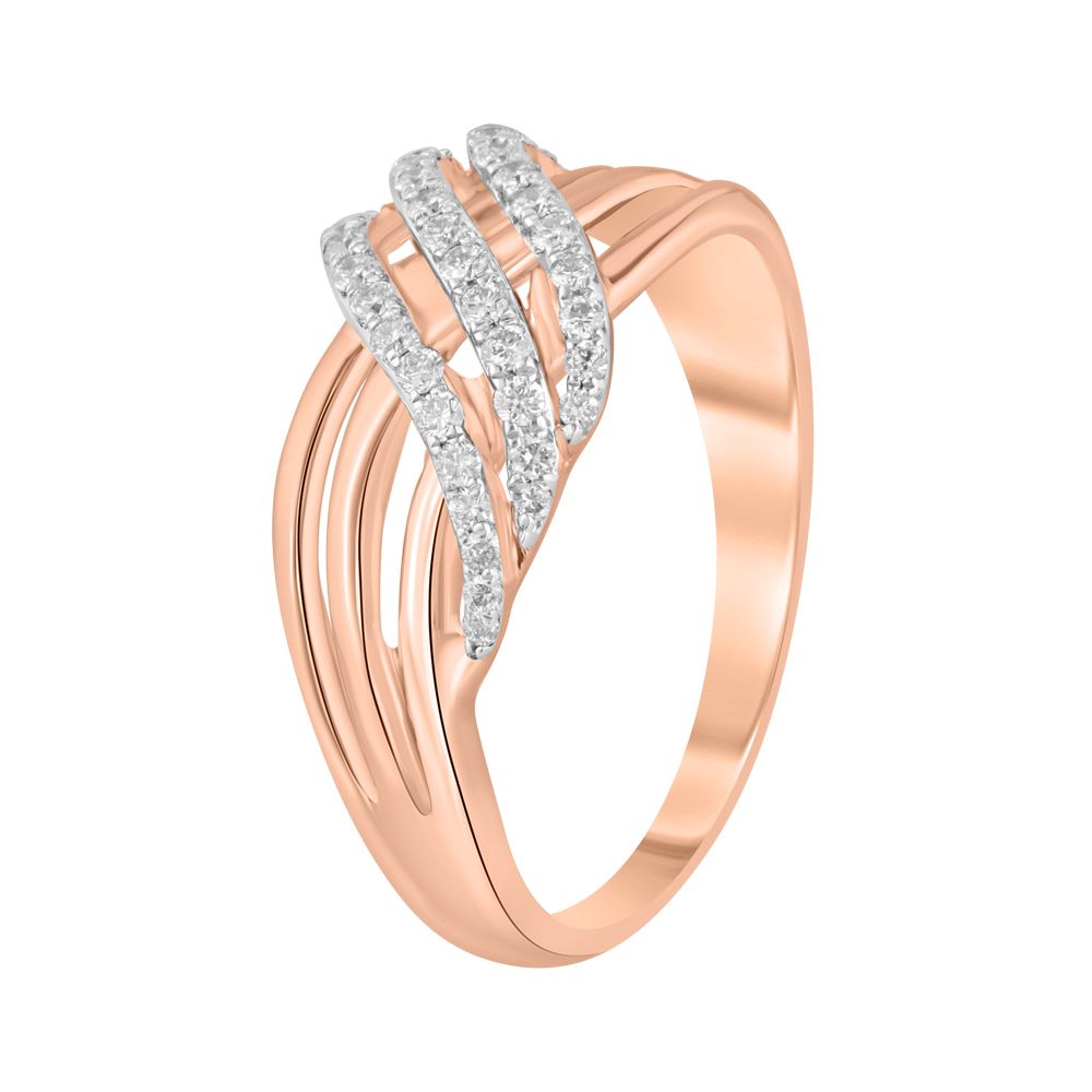 Dazzling Diamond and Rose Gold Finger Ring-Diamond-ORG23L69