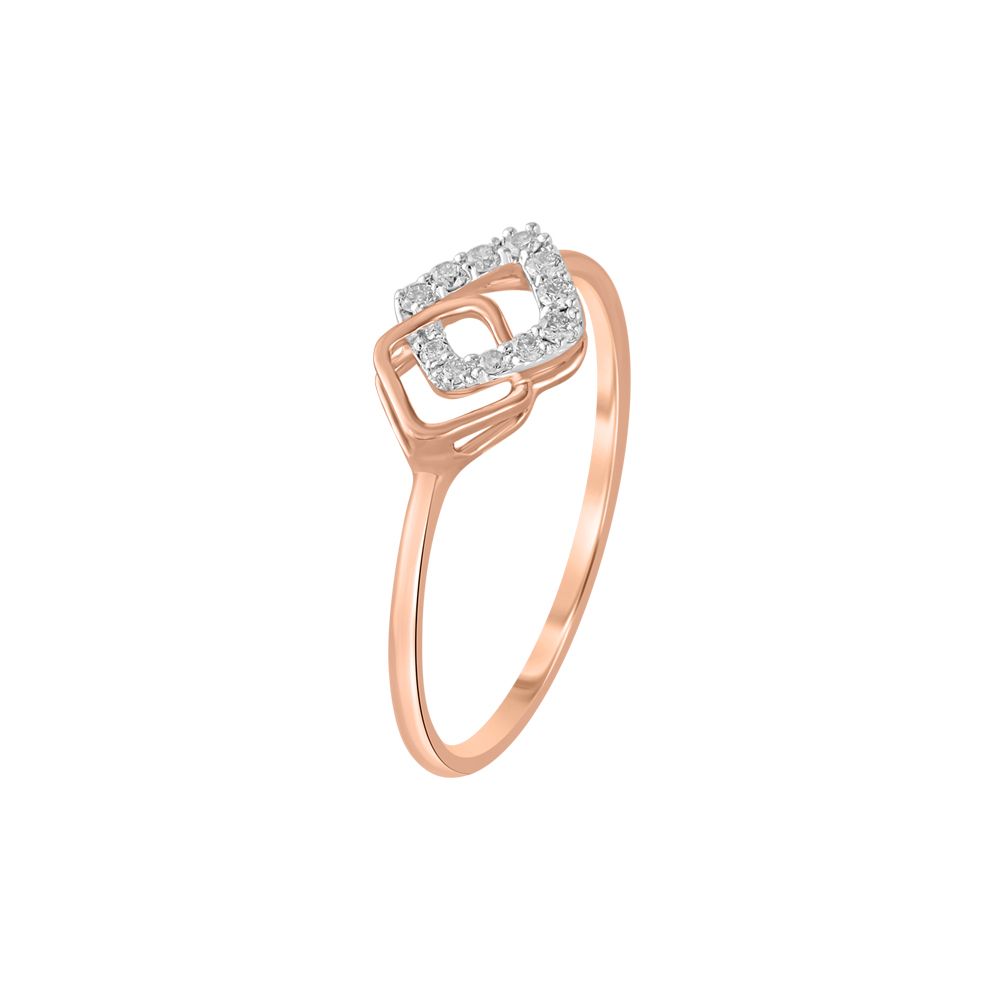 Interlinked Square Diamond Finger Ring-Diamond-ORG23L72