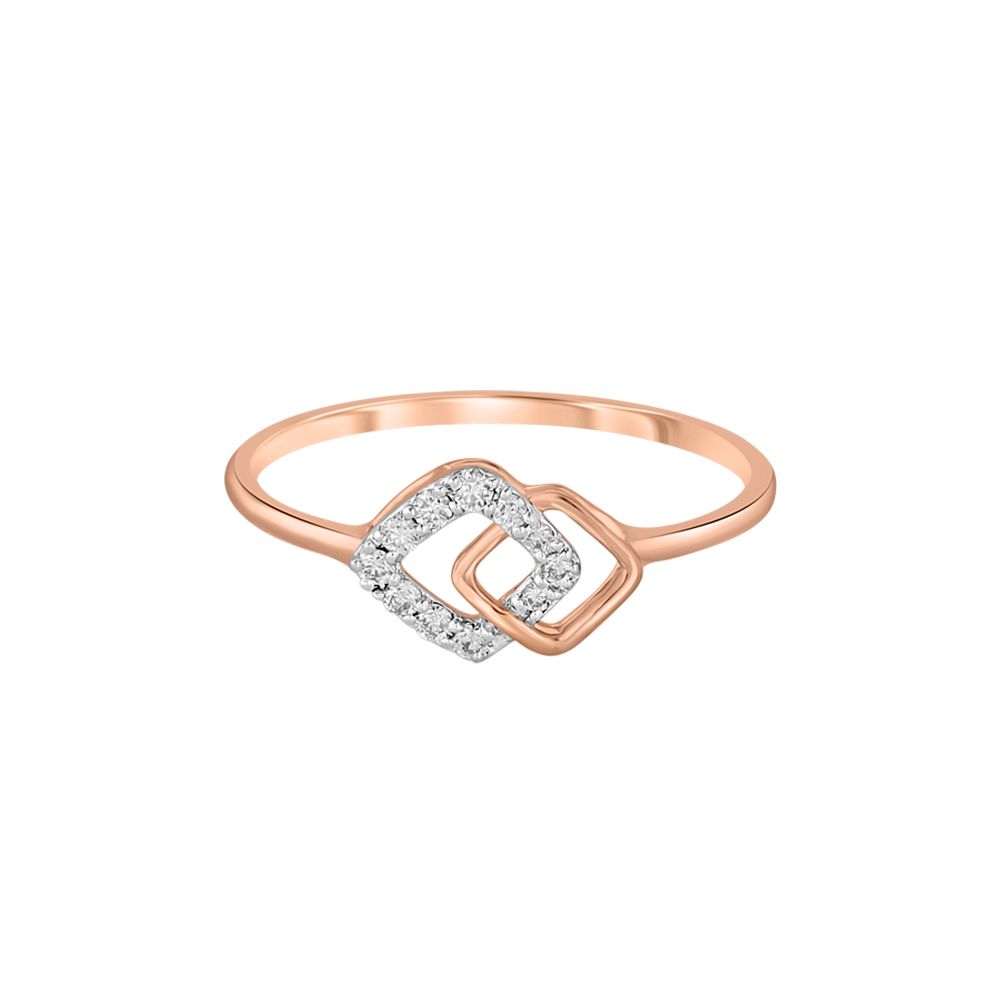 Interlinked Square Diamond Finger Ring-Diamond-ORG23L72