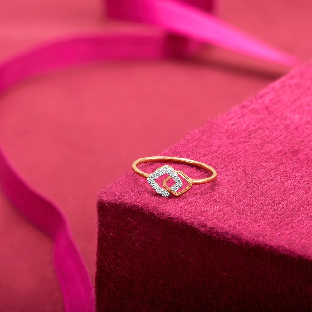 Interlinked Square Diamond Finger Ring-Diamond-ORG23L72