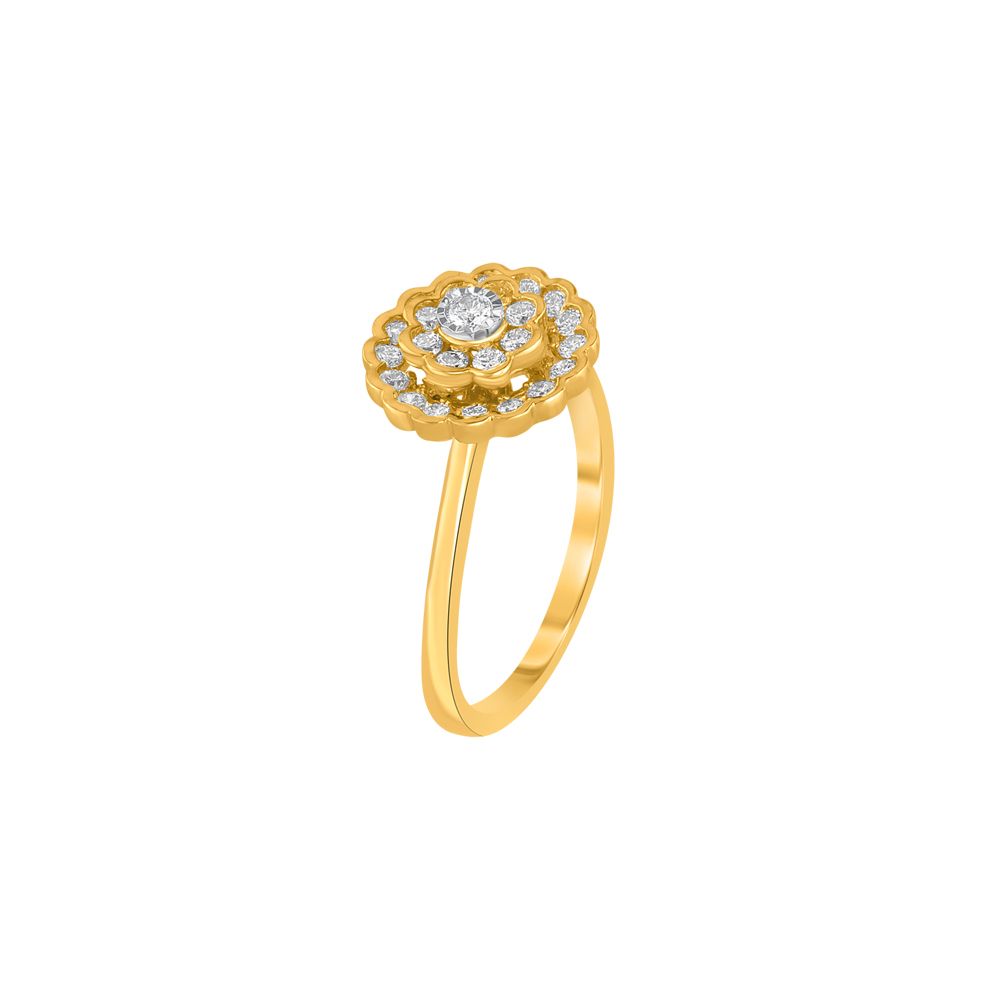Clustered Diamond Finger Ring -Rings-ORG23L74