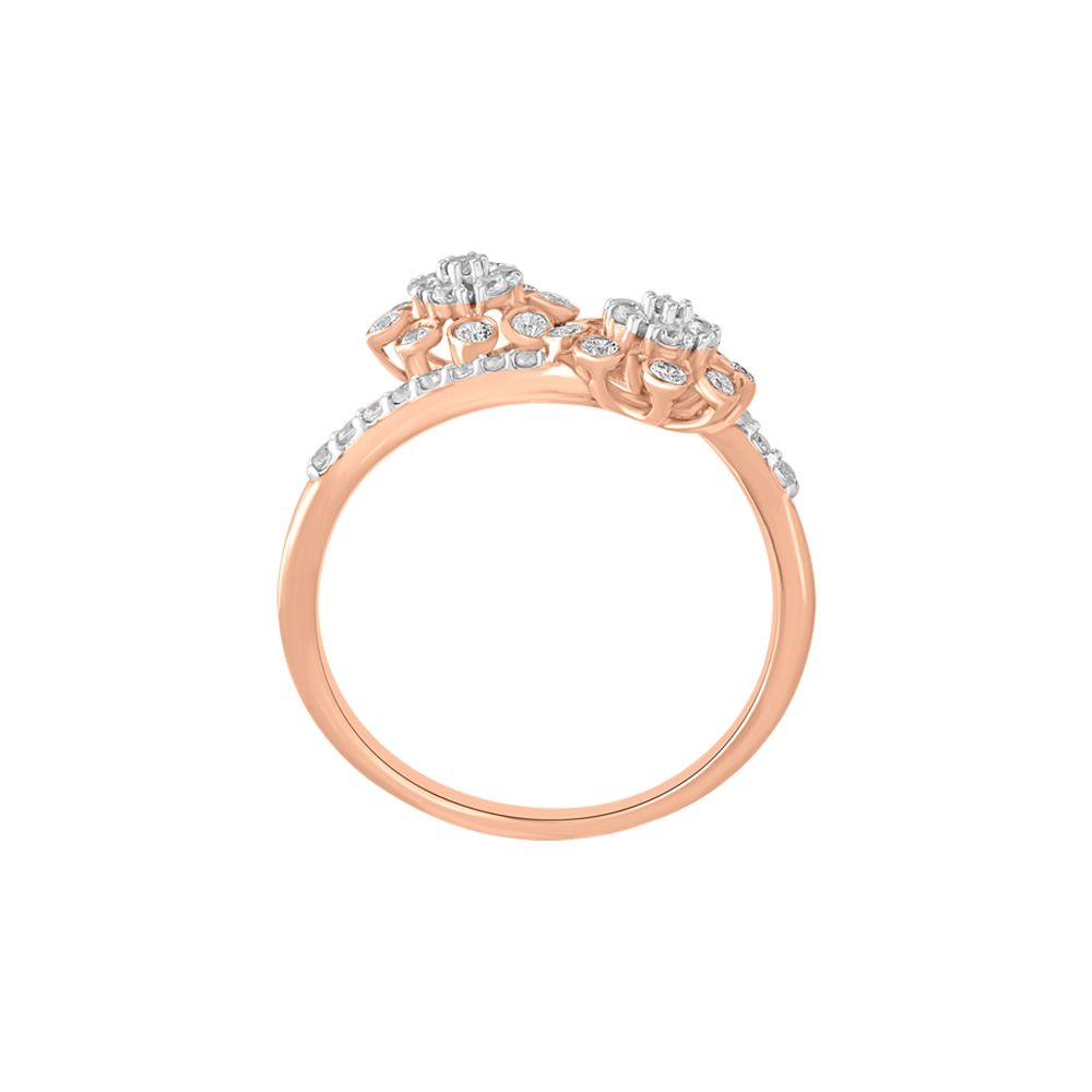 Flower Embellished Diamond Studded Ring-Rings-ORG23L75