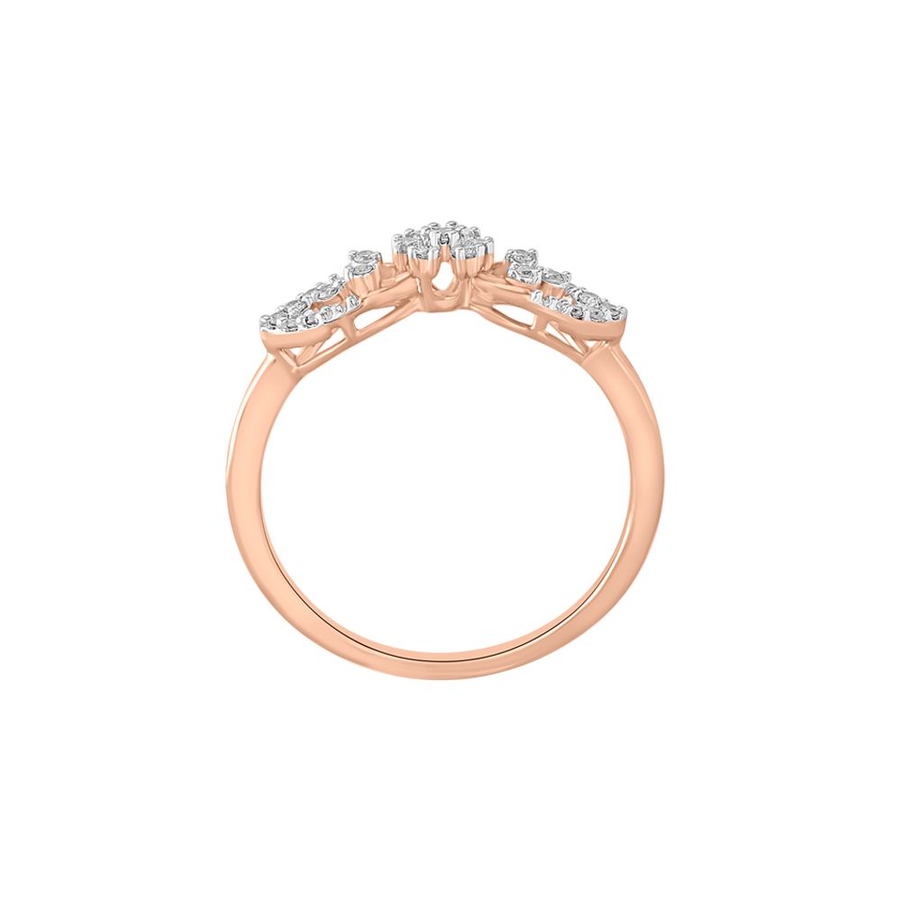 Floral Design Diamond Finger Ring-Rings-ORG23L77