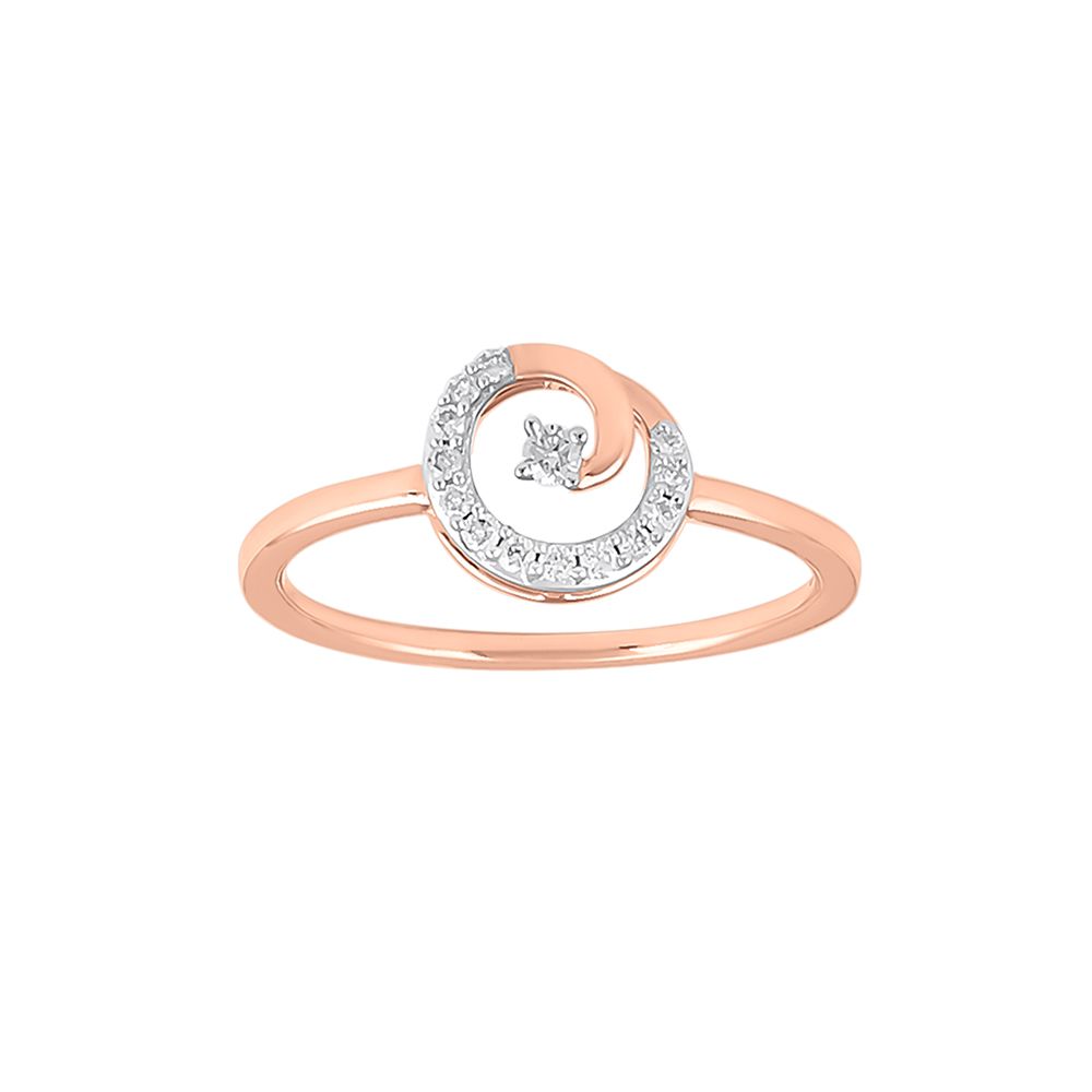 Circular Diamond and Rose Gold Finger Ring-Rings-ORG23L85