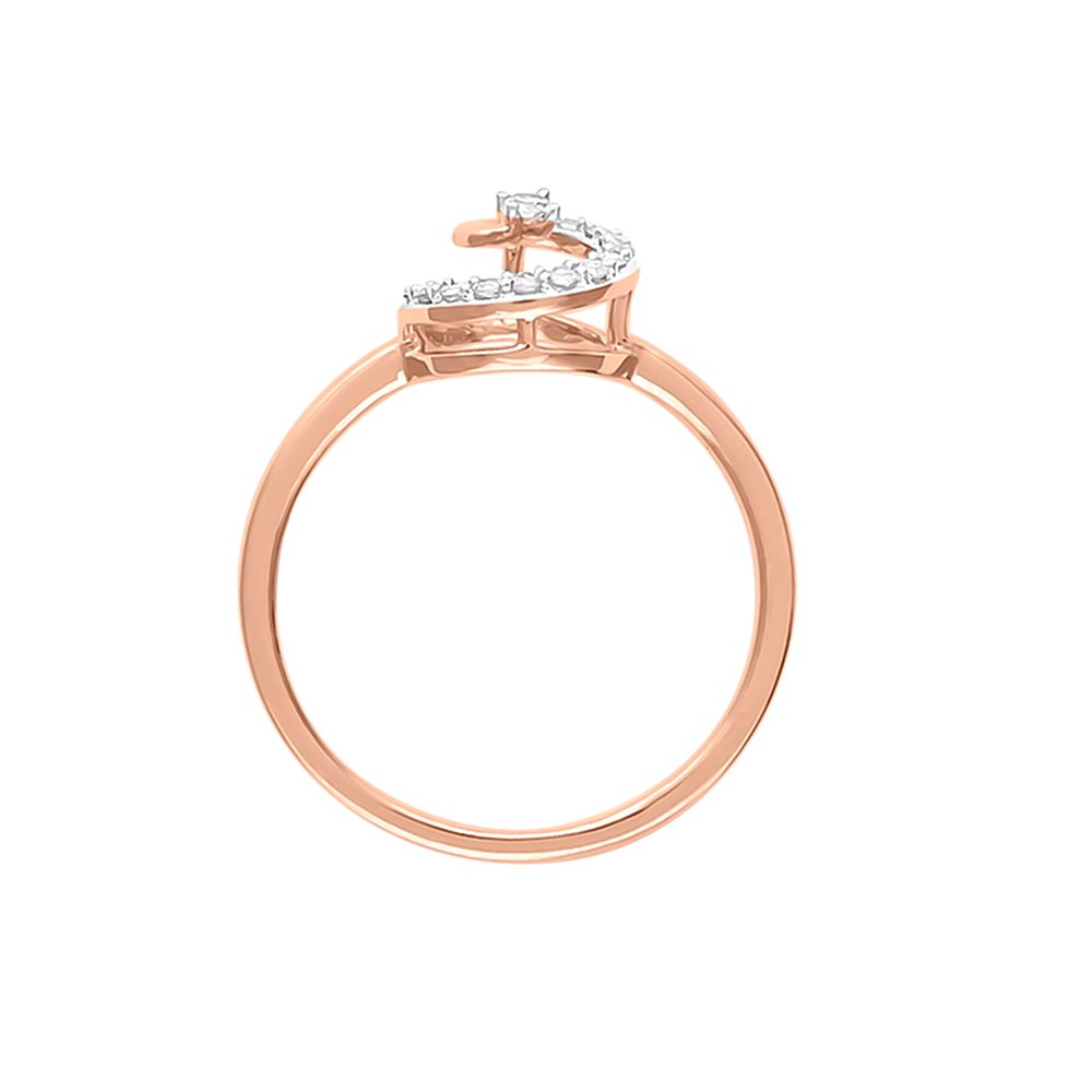 Circular Diamond and Rose Gold Finger Ring-Rings-ORG23L85