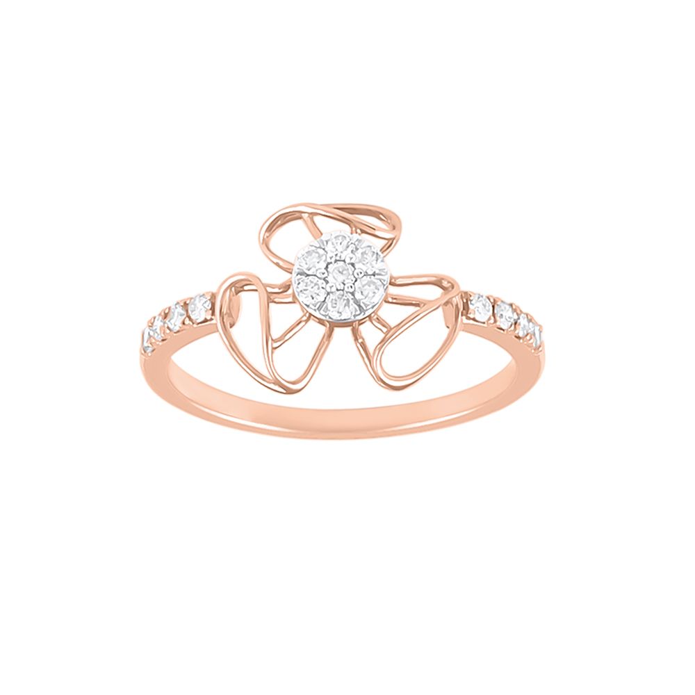 Eclectic Floral Diamond Finger Ring-Rings-ORG23L87