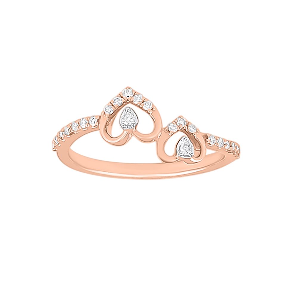 Heart Design Diamond Finger Ring-Rings-ORG23L90