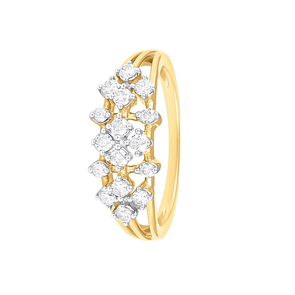 Gleaming Yellow Gold and Diamond Finger Band-Rings-ORG23L94