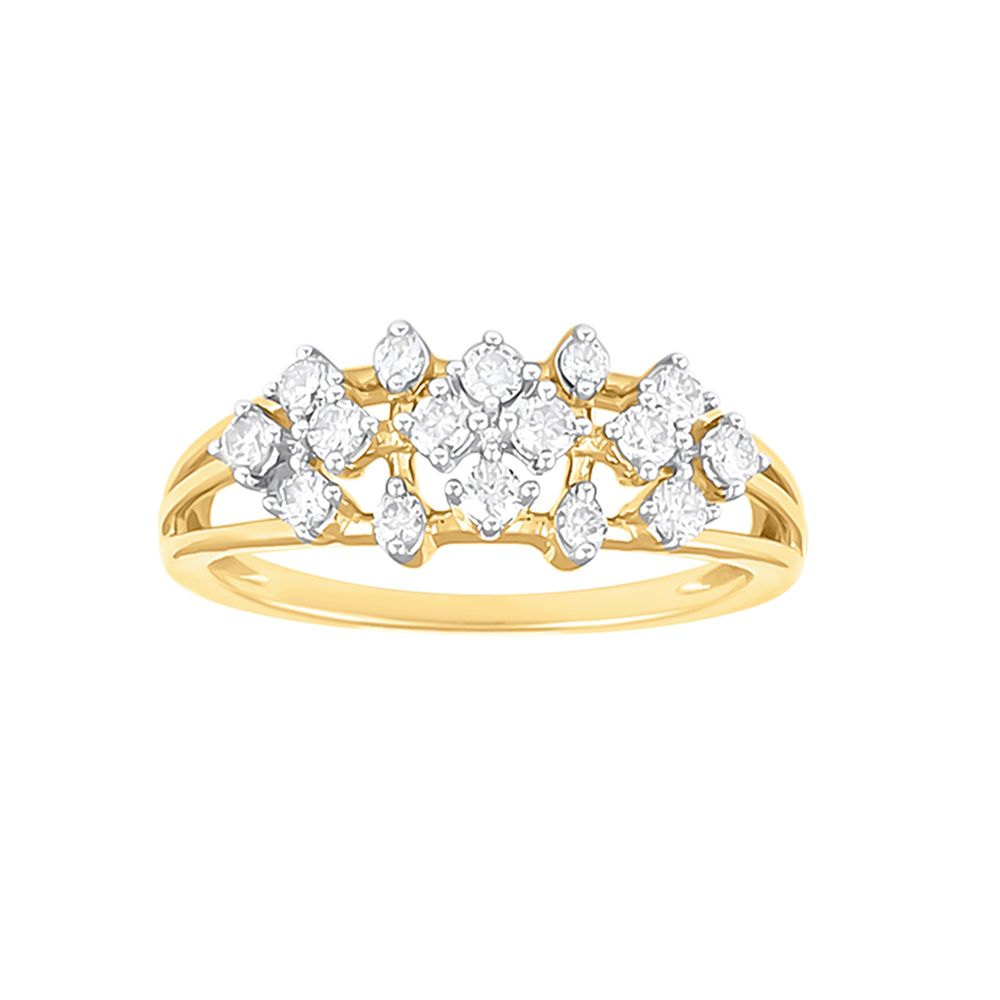 Gleaming Yellow Gold and Diamond Finger Band-Rings-ORG23L94