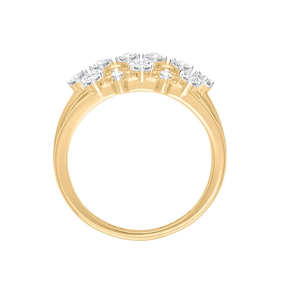 Gleaming Yellow Gold and Diamond Finger Band-Rings-ORG23L94