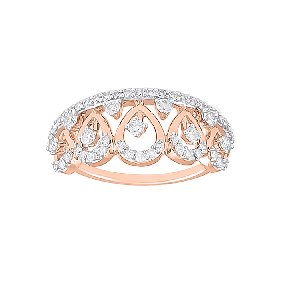 Tiara Design Diamond Finger Ring-Rings-ORG23LA3