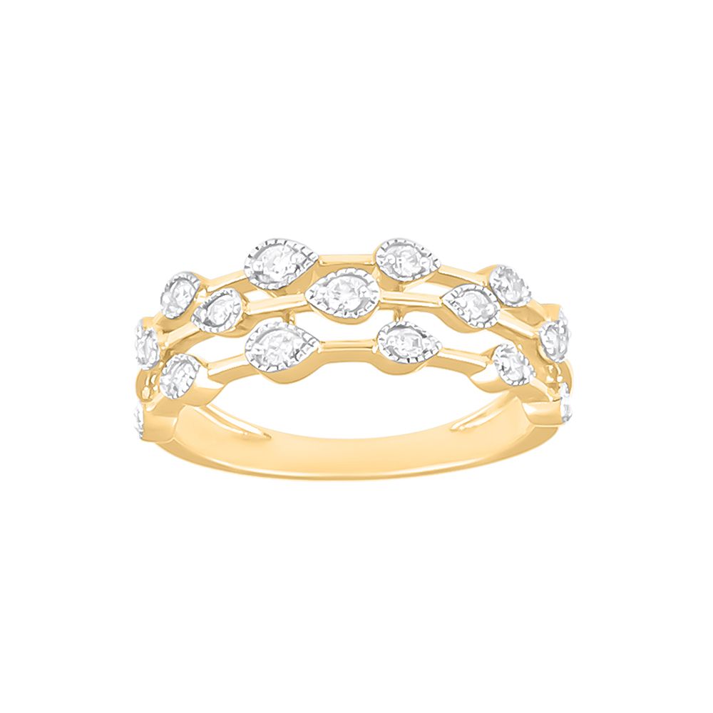 Drop Design Diamond Finger Ring-Rings-ORG23LA4