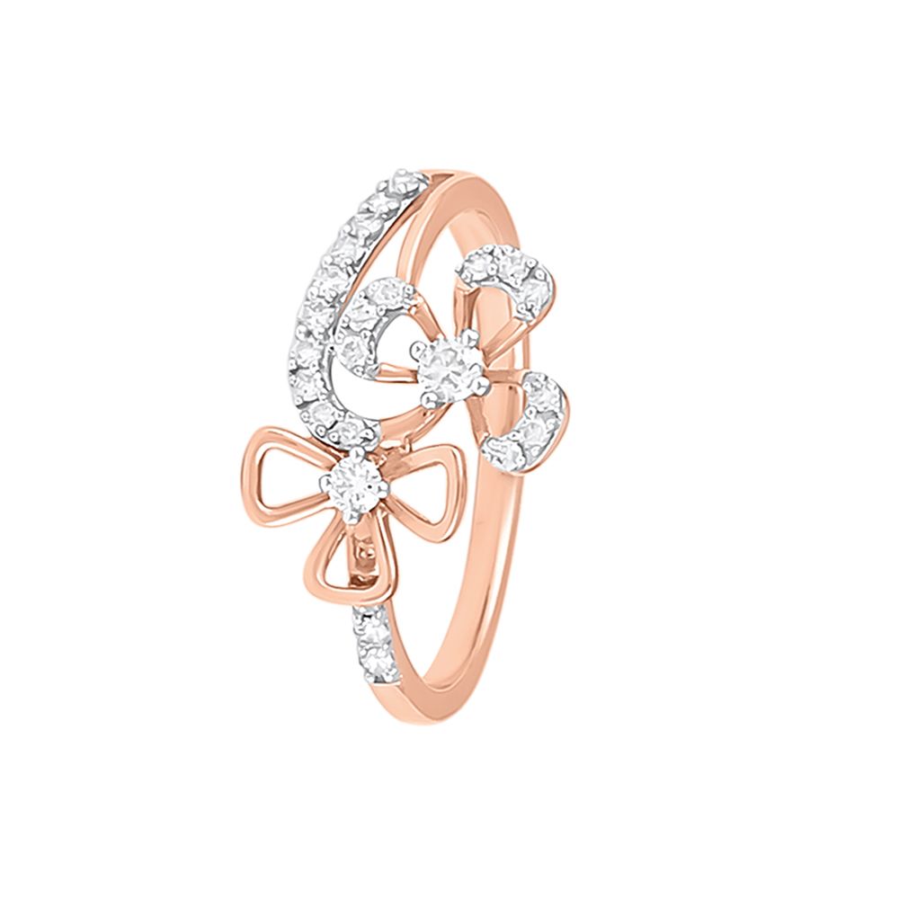 Floral Embellished Diamond Finger Ring-Rings-ORG23LA5