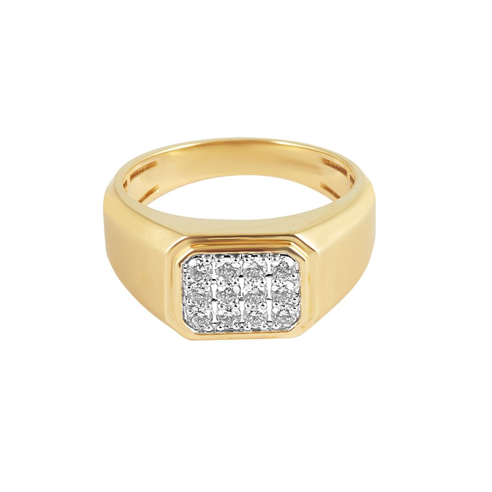 Exquisite Yellow Gold Diamond Ring For Men-Diamond-ORG23LE3