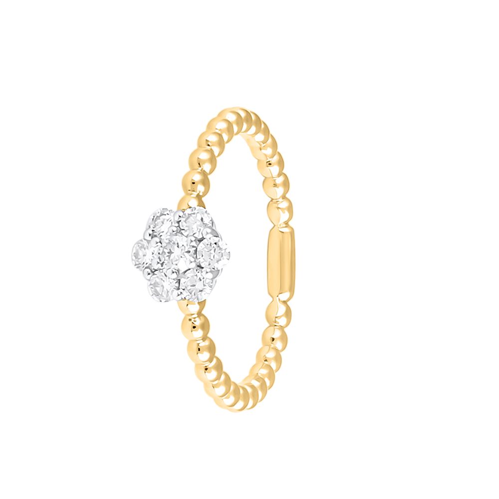 Serene Sparkle Yellow Gold And Diamond Ring-Rings-ORG23LH1