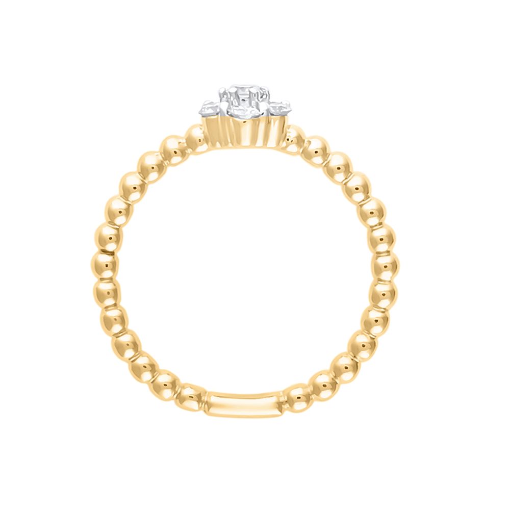 Serene Sparkle Yellow Gold And Diamond Ring-Rings-ORG23LH1