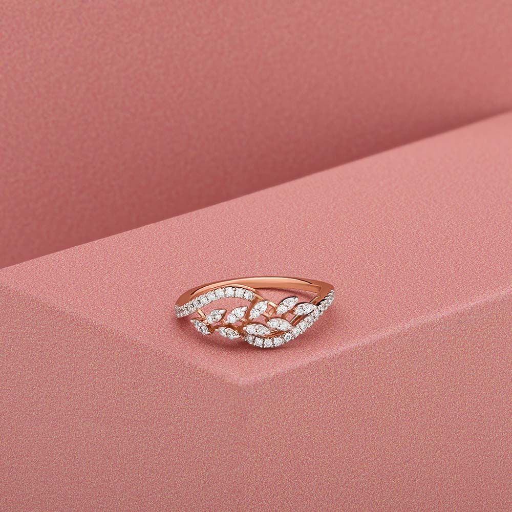 Gleaming Diamond Rose Gold Ring-Rings-ORG23LI2